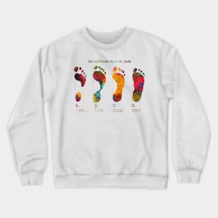 Types of Footprints with French Text Crewneck Sweatshirt